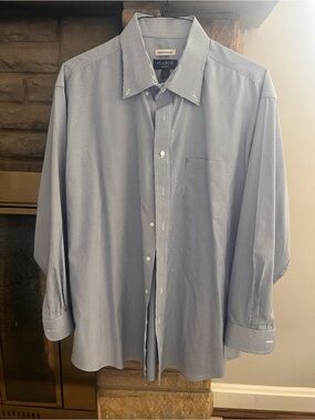 Jos. A. Bank Light Blue Pinstripe Button-Down Dress Shirt